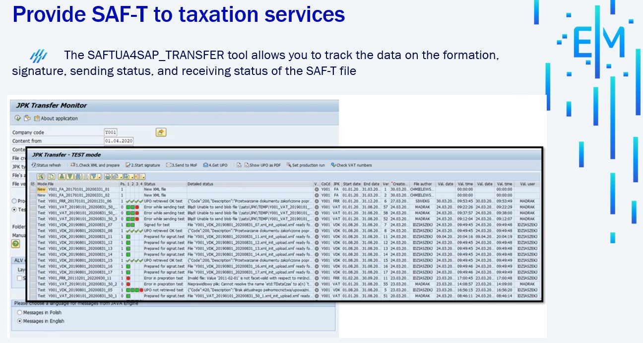 SAFTUA4SAP_TRANSFER